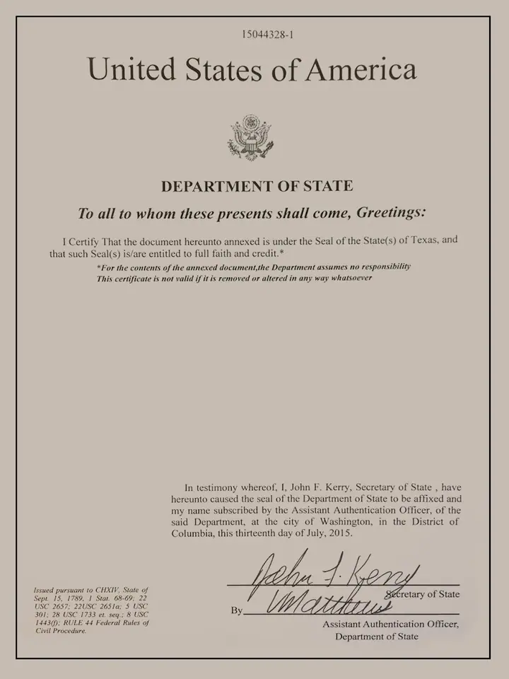 Apostille Texas, preparador de documentos en Austin, TX